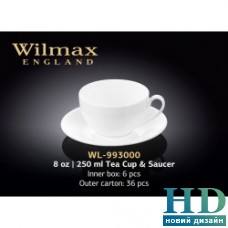 Чашка чайная с блюдцем Wilmax (250 мл)