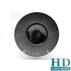 Тарелка круглая матово-глянцевая с рисунком "черный бамбук" (25,4см) - FC0014-10