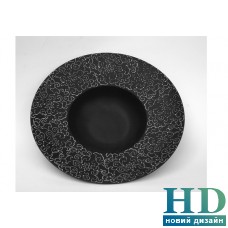 Тарелка для пасты черная матовая с узором  - FC0033-12