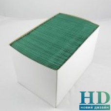 Салфетка зеленая 3 слоя 24*24 см в картонном боксе 200 шт/уп