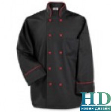 Куртка поварская мужская, рукав длинный, коттон (черный, размер M, L)