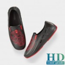 Туфли повара мужские Red Skull, черные с красным, размер 42